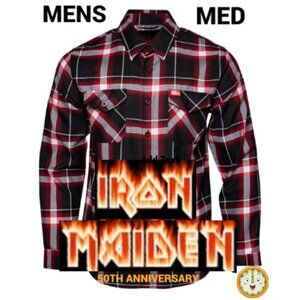 DIXXON x IRON MAIDEN-50th ANNIVERSARY Collab Flannel Shirt-Men's M
